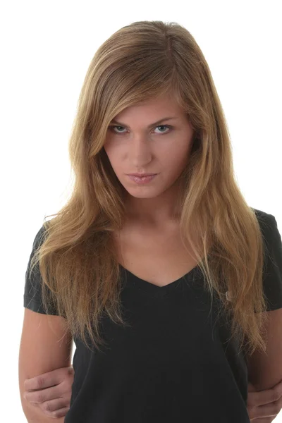 Portret blond kobieta młody (student) — Zdjęcie stockowe