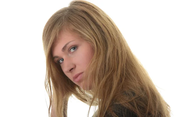 Portret blond kobieta młody (student) — Zdjęcie stockowe