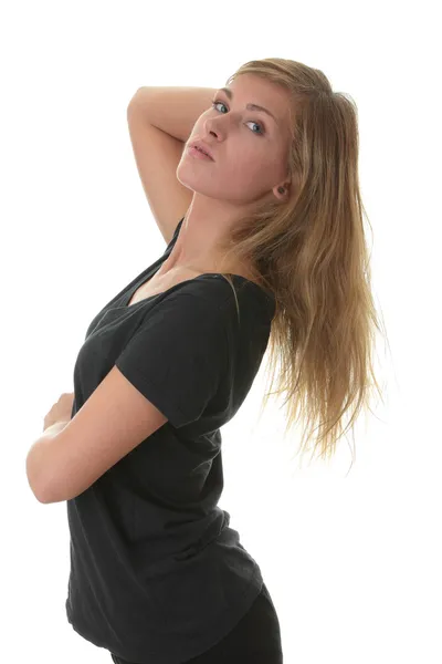 Blond ung kvinna (student) porträtt — Stockfoto