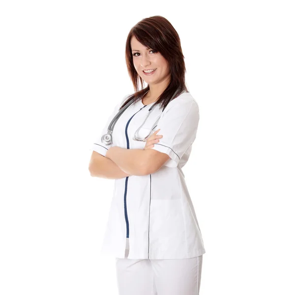 Uśmiechnięty, lekarz lub pielęgniarka — Zdjęcie stockowe