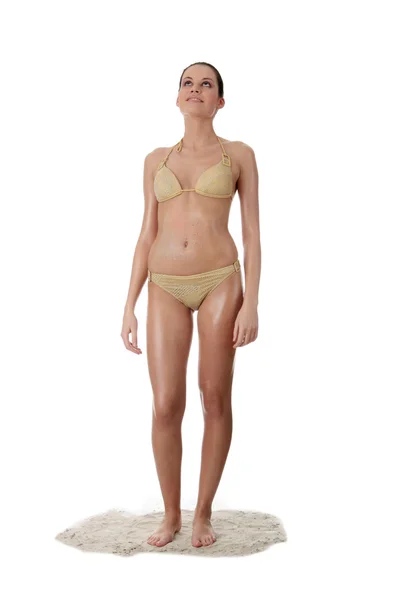 Joven mujer caucásica en bikini — Foto de Stock