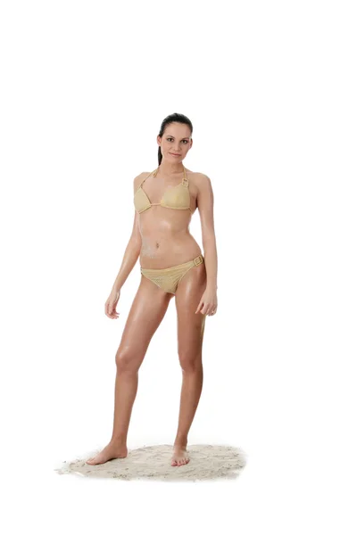Joven mujer caucásica en bikini — Foto de Stock