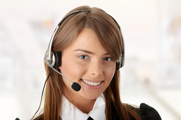 Beautiful Call Center Woman — Stock Photo, Image