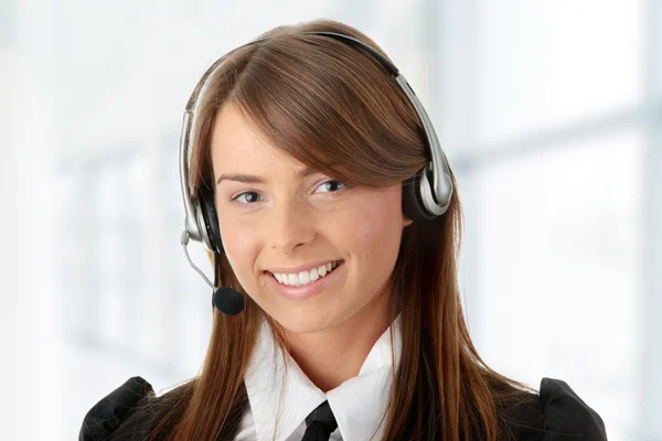 Beautiful Call Center Woman — Stock Photo, Image