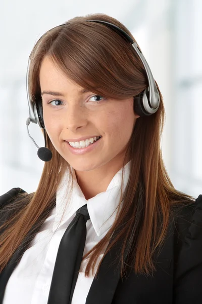 Vackra call center kvinna — Stockfoto