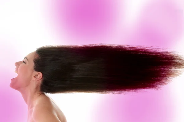Жінка з довгими волоссям — стокове фото