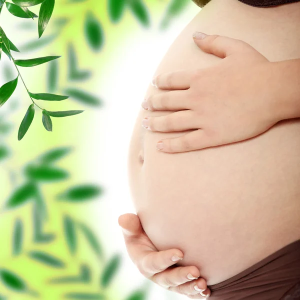 En gravid kvinnas mage — Stockfoto