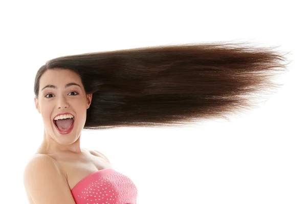 Женщина с длинными волосами — стоковое фото