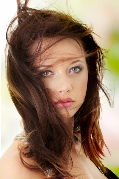 Beleza mulher caucasiana rosto — Fotografia de Stock