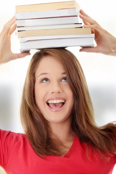 Young caucasian woman (student) — Stock Photo, Image
