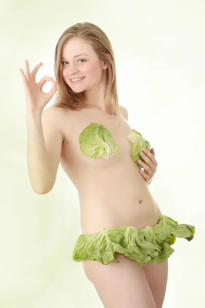 Vegetarian blonde — Stock Photo, Image