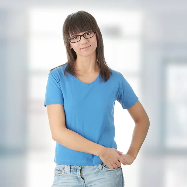 Teen student girl in glasses — Stock Photo, Image