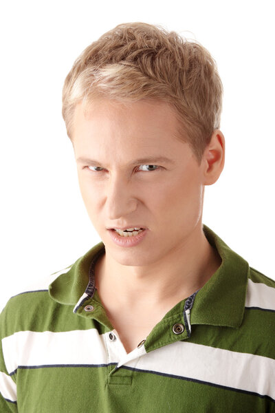 Young aggressive man