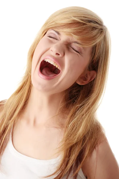 Portret of screaming woman — Stock Photo, Image