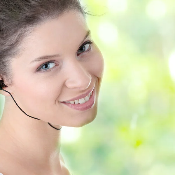 Young fitness woman with sport headphones — Stock Photo, Image