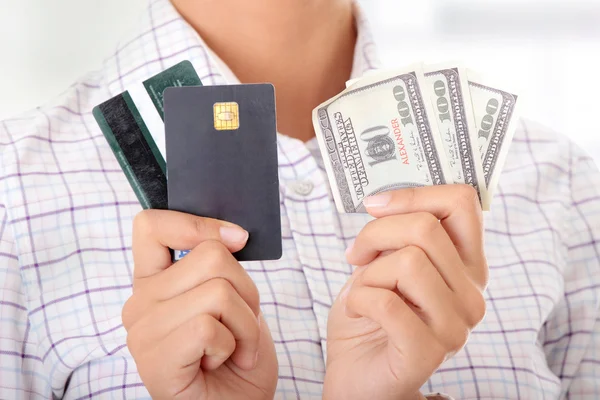 Credit card and cash Stock Photo