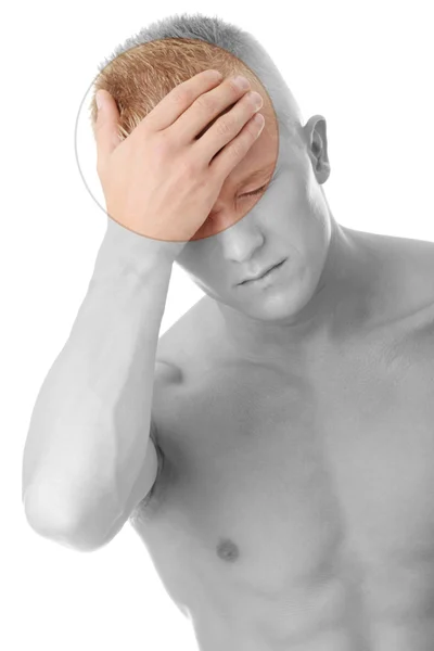 Homens com dor de cabeça — Fotografia de Stock