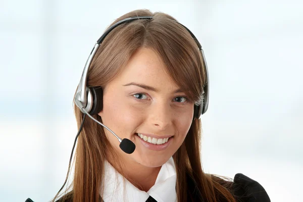 Vackra call center kvinna — Stockfoto