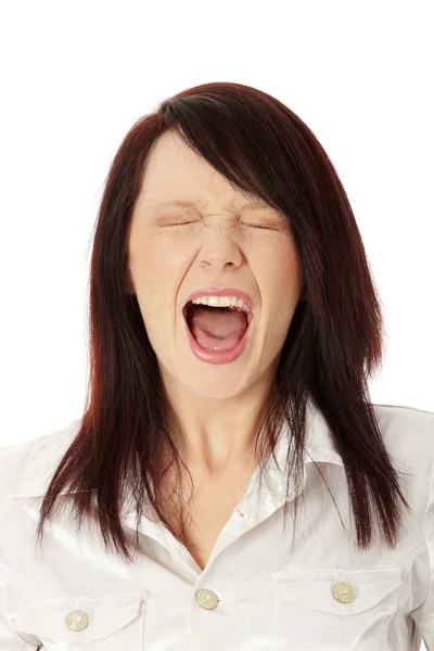 Mulher gritando — Fotografia de Stock