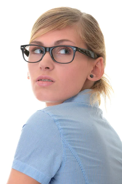 Portret van een attente jonge vrouw — Stockfoto