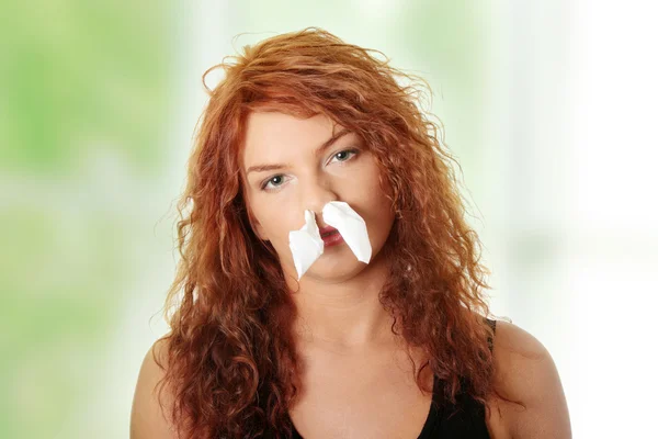 Young woman with allergy — Stock Photo, Image