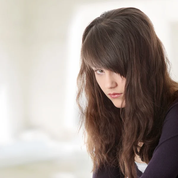 Giovane donna adolescente con depressione — Foto Stock