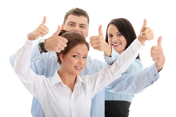 Business team with thumbs up — Stock Photo, Image