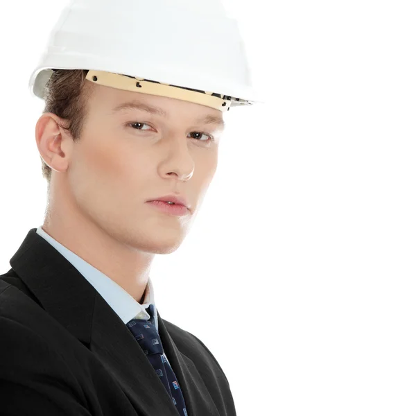 Mladý inženýr v helmě — Stock fotografie