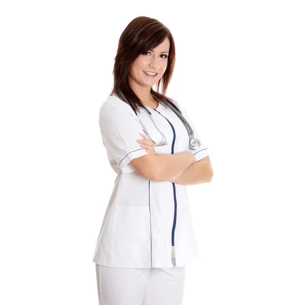 Lächelnder Arzt oder Krankenschwester — Stockfoto