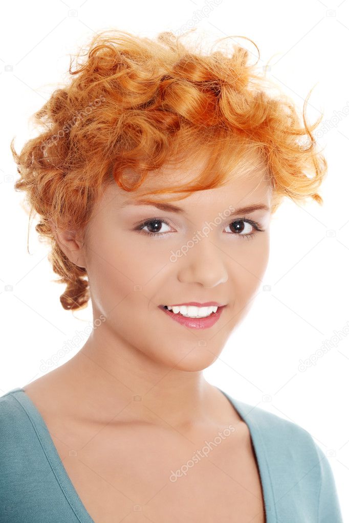 Casual redhead woman portrait
