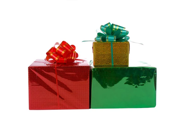Multi-colored boxes with presents — Stock Photo, Image