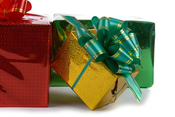 Multi-barevné boxy s dárky — Stock fotografie