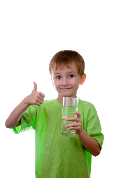 Egy pohár víz fiú — Stock Fotó