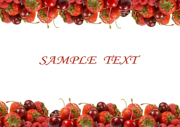 Border of ripe red berries — Stock Photo, Image