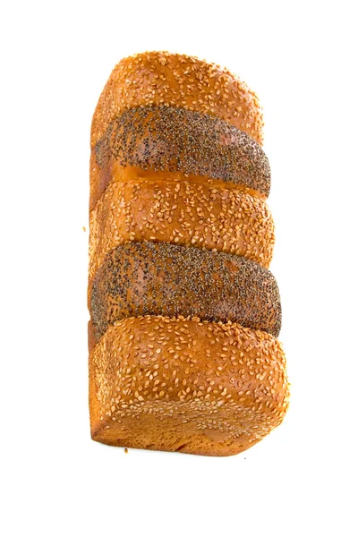 Beyaz Arka Planda Izole Edilmiş Taze Ekmek — Stok fotoğraf