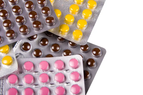 Tablety Izolovaných Bílém Pozadí — Stock fotografie