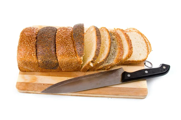 Свіжий Хліб Вухами Пшениці Білому Тлі — стокове фото