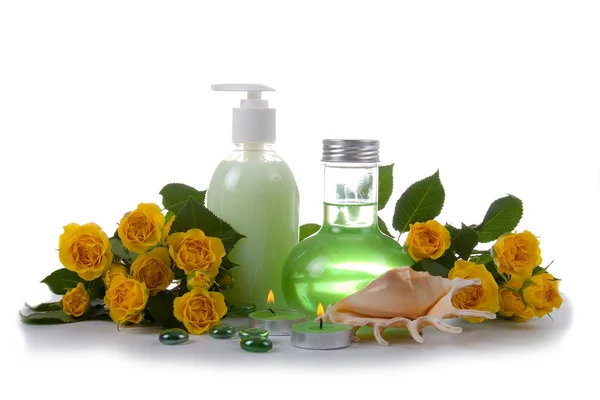 Spa still life with yellow roses — Stock Photo, Image