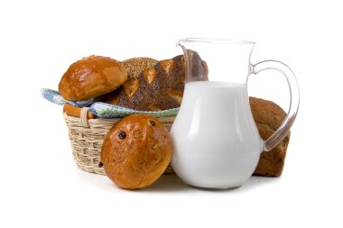 Milk and bread clipart