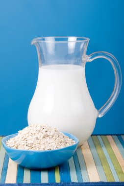 Milk and oatmeal clipart