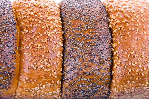 Hintergrund von frischem Brot — Stockfoto