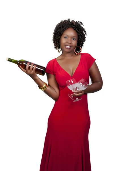 Mujer con vino — Foto de Stock