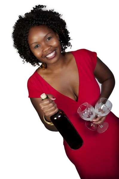 Mujer con vino —  Fotos de Stock