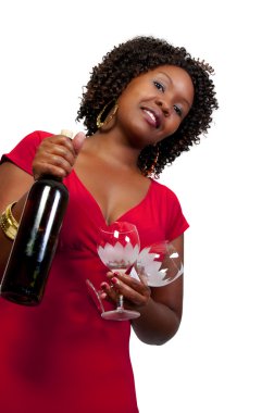 Woman with Wine clipart