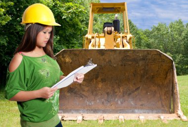 Hispanic Woman Construction Worker clipart