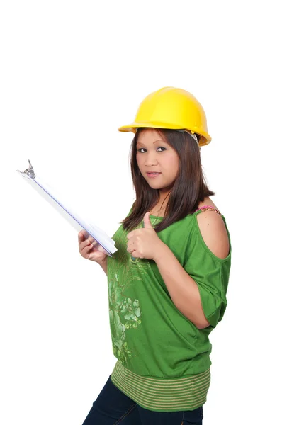 Hispanique femme travailleur de la construction — Photo