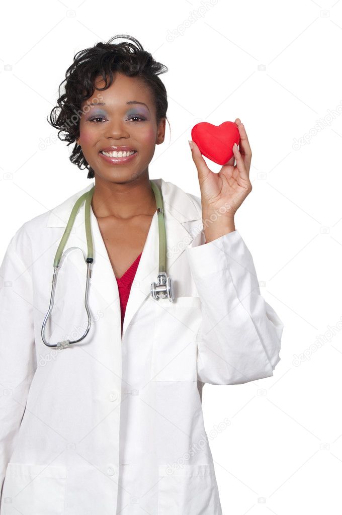 Woman Doctor Holding a Heart
