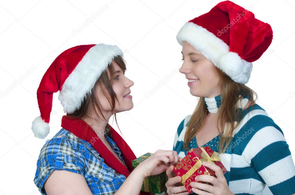 Friends Exchanging Gifts