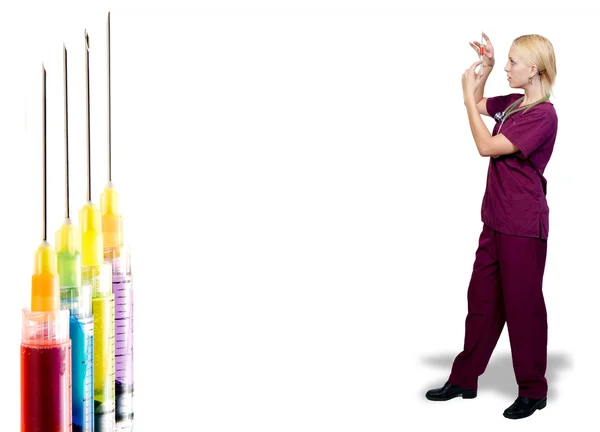 Egy Orvosnak Készül Egy Injekciót Fecskendőt — Stock Fotó