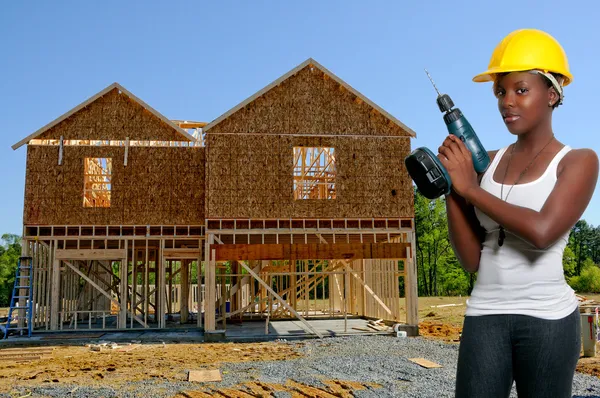 Trabajadora de construcción — Foto de Stock